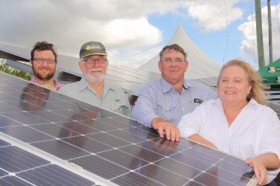 Tim Couchman of ARENA, Maurice Haines and Dale Hollis of the Adapting Renewable Energy Project, and Catherine Cussen, General Manager Department of Natural Resources, Mines and Energy